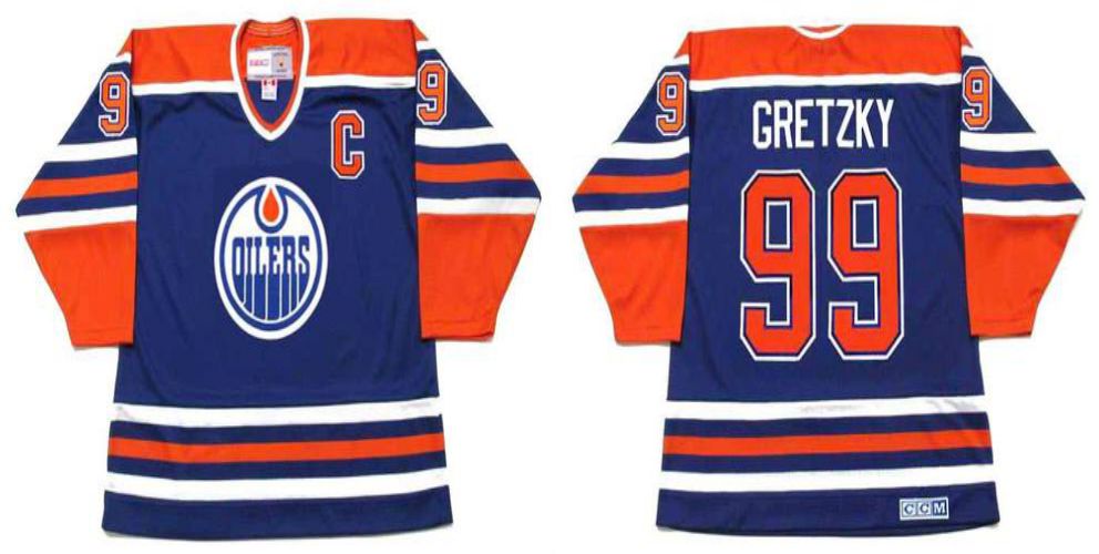 2019 Men Edmonton Oilers #99 Gretzky Blue CCM NHL jerseys1
